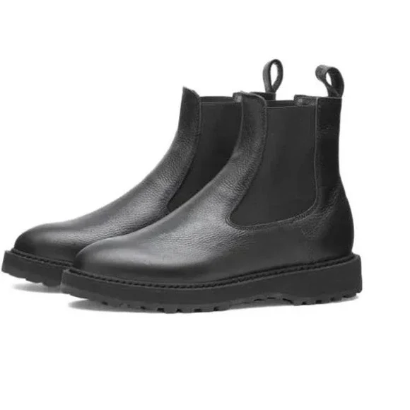 Diemme Alberone Leather Lug Sole Chunky Ankle Chelsea Boots Black Women 40 /9.5 - Picture 11 of 11
